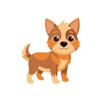 Cartoon dog with Happy expression on white background vector