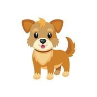 Cartoon dog with Happy expression on white background vector