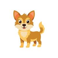 Cartoon dog with Happy expression on white background vector