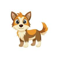 Cartoon dog with Happy expression on white background vector