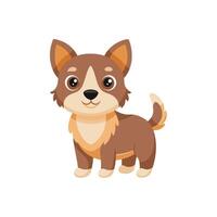 Cartoon dog with Happy expression on white background vector