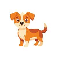 Cartoon dog with Happy expression on white background vector