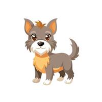 Cartoon dog with Happy expression on white background vector