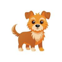Cartoon dog with Happy expression on white background vector