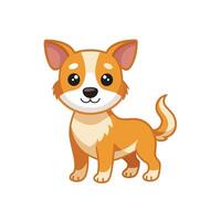 Cartoon dog with Happy expression on white background vector