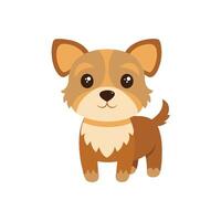 Cartoon dog with Happy expression on white background vector