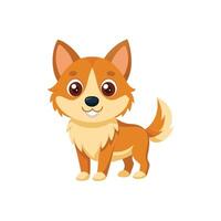Cartoon dog with Happy expression on white background vector