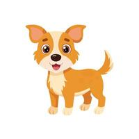 Cartoon dog with Happy expression on white background vector