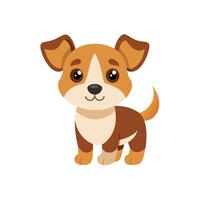 Cartoon dog with Happy expression on white background vector