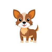 Cartoon dog with Happy expression on white background vector