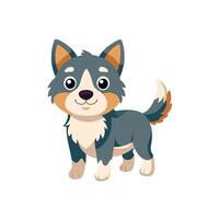 Cartoon dog with Happy expression on white background vector