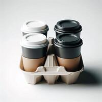 A vibrant array of colorful, transparent, and rainbow takeaway cup mockups on a white background, perfect for stock photos and branding