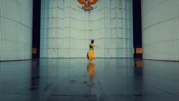 Dancer in Yellow Dress in Industrial Setting video