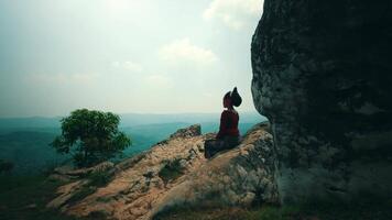 Meditative Viewpoint Overlooking Mountains video