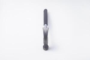 Close Up Photo of a hammer seen from above is on an isolated white background
