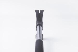 Close Up Photo of a hammer seen from above is on an isolated white background
