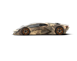 Realistic sport car isolated on background. 3d rendering - illustration png