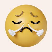 3d emoji angry. icon isolated on gray background. 3d rendering illustration. Clipping path. photo