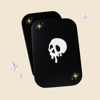 3d Halloween tarot icon. Traditional element of decor for Halloween. icon isolated on gray background. 3d rendering illustration. Clipping path. photo