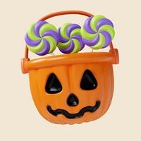 3d Halloween icon. Traditional element of decor for Halloween. icon isolated on gray background. 3d rendering illustration. Clipping path. photo