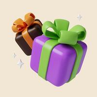 3d Halloween gift icon. Traditional element of decor for Halloween. icon isolated on gray background. 3d rendering illustration. Clipping path. photo