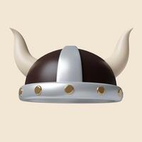 3d Halloween viking hat icon. Traditional element of decor for Halloween. icon isolated on gray background. 3d rendering illustration. Clipping path. photo