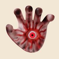 3d Halloween hand icon. Traditional element of decor for Halloween. icon isolated on gray background. 3d rendering illustration. Clipping path. photo