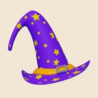 3d Halloween hat icon. Traditional element of decor for Halloween. icon isolated on gray background. 3d rendering illustration. Clipping path. photo