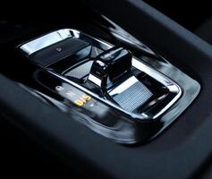 Backlight Of Drive Sport Mode Indicator On A Gearbox Shifter Of Modern Car photo