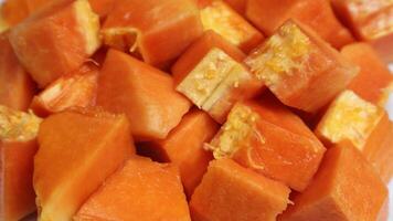 Papaya fruit close up view. photo