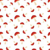 mushrooms seamless pattern vector