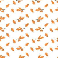 a pattern with leaves and acorns on it vector