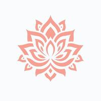 A pink lotus flower with symmetrical petals arranged in a mandala vector