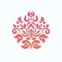 A symmetrical floral mandala design with intricate patterns and shapes vector