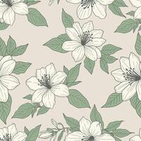 A delicate hand-drawn pattern of jasmine flowers, showcasing intricate details and elegant designs. Ideal for sophisticated and timeless design projects. vector