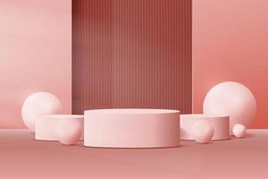 Realistic product display podium background with pearl vector