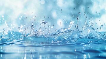 Water splash on the pastel background photo