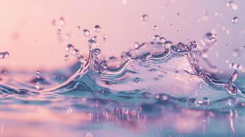 Water splash on the pastel background photo
