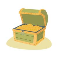 treasure chest partially buried, on a white background vector