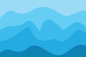 Water Wave Background Design, Abstract Blue Ocean Walpaper Template vector
