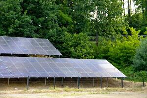 House roof with photovoltaic modules. photo