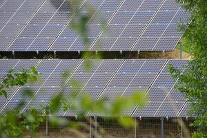 House roof with photovoltaic modules. photo