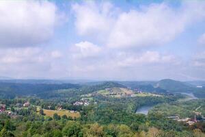 Water reservoir solina with a view of the dam. Bieszczady. Poland photo