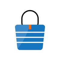 shopper bag in summer. on isolated white background editable. vector