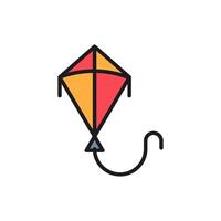 kite icon,toy, isolated white background editable. vector