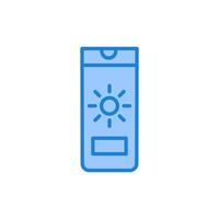 Sun cream icon, isolated white background editable. vector