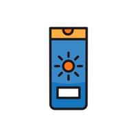 Sun cream icon, isolated white background editable. vector