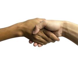 Handshake. Isolated from white background. Agreement concept. Unity. photo