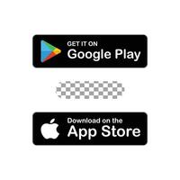 illustrations of the Download on the App Store and Get it on Google Play button icons vector
