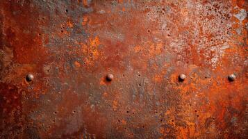 Textured surface of oxidized iron with deep red and brown rust ideal for grunge backgrounds photo